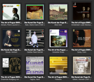iTunesのフーガの技法のコレクション